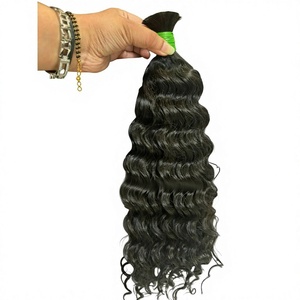 Extensions de cheveux humains Remy indiens bouclés bruts à double trame machine – Cheveux péruviens et brésiliens en vrac toutes couleurs, logo personnalisé - Product Image 1