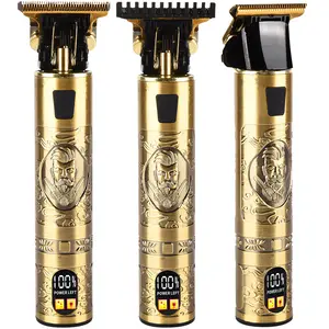 Hot Sell Hair Trimmer Professional Hair Clipper LCD Electric Clippers Electric Hair Shaver for Men Gold Metal Usb Color Box 1pcs