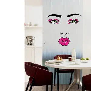 SK36002 pegatinas de pared modernas para mujer, decoración del hogar, extraíble, Cara de mujer