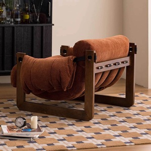 Poltrona Relax Verde Moderna per Soggiorno di Villa, Camera da Letto d'Hotel, con Struttura in Legno e Tessuto Rinfrescante - Product Image 4