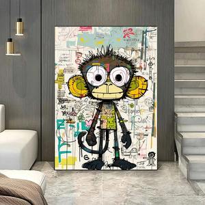 Macaco Baboon cuadro sobre lienzo para pared decoración de animales abstractos hogar Interior Art Deco estilo decoración de pared de habitación <span class=keywords><strong>Langur</strong></span> carteles - Product Image 2