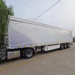 箱体货物运输三轴45英尺侧厢式窗帘拖车