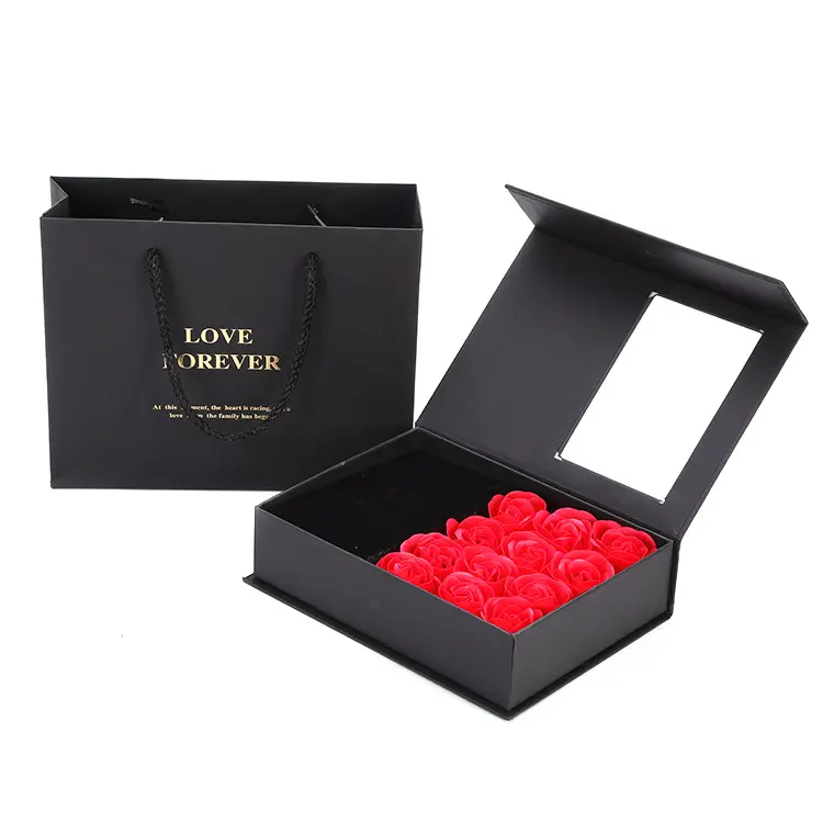 valentine flower fashion elegant packing Luxury paper magnetic gift boxes cardboard Customize box packaging
