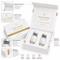 Boîte d'emballage personnalisée de luxe magnétique pour flacons de médicaments, portable, avec deux flacons en verre, boîte cadeau pharmaceutique rigide avec insert en EVA, OEM
