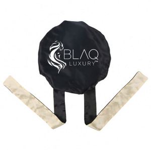 Diademas de satén suave de doble capa con tirantes largos, logotipo personalizado, banda para atar el cabello, diademas de diseñador, gorros de seda al por mayor - Product Image 1