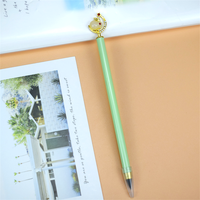 Crayon Éternel de Luxe avec Embout Lapin Lunaire 3D, Crayon Métallique Sans Encre à Usure Infinie pour l'École, le Bureau, la Papeterie et les Cadeaux
