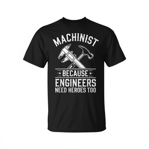 Camiseta para hombre de Machinist Because Engineers Need Heroes Too Cnc - Product Image 2