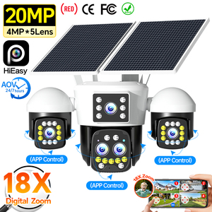 Caméra IP de surveillance solaire 4G 20MP à 5 objectifs certifiée CE FCC RED RoHS, zoom 18X, suivi automatique, fonction d'alarme, IP66 pour utilisation en extérieur - Product Image 1