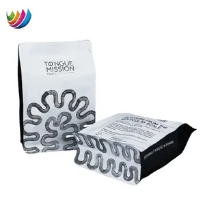 Custom Printing 8oz 12oz 16oz 5LB Matte Finished Flat Bottom Stand Up Pouch Wholesale Coffee Bag With Valve