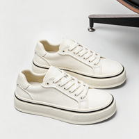 Chaussures décontractées blanches personnalisées Hambo avec logo, pointures 39-44, chaussures de skate classiques blanches et noires en cuir PU pour hommes