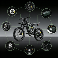 Vélo électrique tout-terrain avec batterie 60V 30Ah et suspension réglable