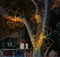 Lampu String Motif Kupu-kupu Tembaga Warna Champagne, Capung, Bunga, Lebah untuk Dekorasi Perayaan Luar Ruangan/Dalam Ruangan