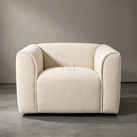 Fauteuil pivotant en tissu, design moderne, carré et incurvé, pour salon, hôtel, salle de séjour