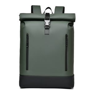 Mochila de tendencia de moda de gama alta para hombres y mujeres, mochila de viaje de Material Oxford de estilo enrollable informal para estudiantes universitarios - Product Image 2