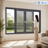 Fenêtre coulissante en aluminium à rupture de pont thermique avec verre isolant, fenêtre coulissante horizontale pour hôtel, appartement, projet de construction