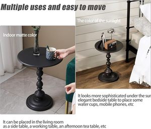 Vorriop Modern Metal <strong>Pedestal</strong> Side <strong>Table</strong> <strong>Small</strong> Coffee <strong>Table</strong> with Adjustable Height for Living Room Bed and Chair Headboard - Product Image 3