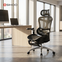 Chaise de bureau ergonomique contemporaine SIHOO C300 à dossier haut, réglable en hauteur, avec support lombaire, chaise pivotante de direction haut de gamme pour la maison