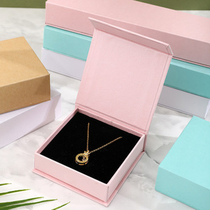 Magnetic Flip Top Jewelry <b>Boxes</b> Rectangle Greyboard Paper Storage Packaging For Necklaces Rings <b>Earrings</b> - Product Image 2