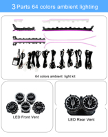 Kit d'éclairage d'ambiance intérieur LED 64 couleurs pour Mercedes Classe A W177 CLA W118 C118 2020-2025