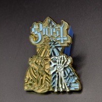 Épinglette personnalisée en alliage de zinc plaqué or, motif squelette en émail souple, pour souvenir de foi gothique et occulte |   Commande en gros