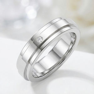 Ensemble de 2 bagues en or 18 carats plaqué or avec diamants synthétiques, belle bague de fiançailles et de mariage pour les couples, cadeau - Product Image 3