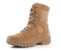 Bottes tactiques légères en cuir de vache, fermeture éclair latérale, bottes de randonnée en plein air, chaussures de sécurité