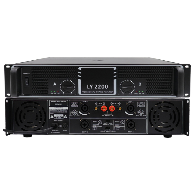 Professional Modern Metal Speaker Amplifier 200W*2 with <0.05% THD and 4-8 Impedance for Wedding Stage & Indoor/Outdoor Use
