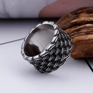 Bague KALEN Fashion Biker en argent, anneaux en acier inoxydable vintage pour hommes - Product Image 5