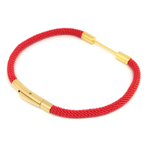 Anno Jewelry <b>Red</b> And Black Rope <b>Bracelet</b> With Gold Clasp For Couple Jewelry Findings Components - Product Image 3