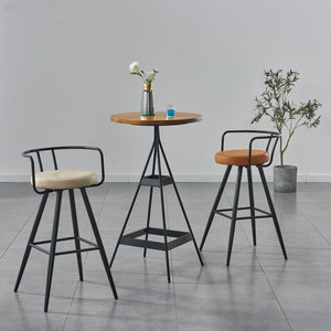 Modern Simple <strong>High</strong> <strong>Stool</strong> Home bar <strong>Stool</strong> bar Chair Backrest Leather Chair <strong>High</strong> <strong>Stools</strong> <strong>Table</strong> <strong>and</strong> Chairs for Restaurant <strong>and</strong> Bars - Product Image 2