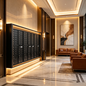 Buzones de Correo Residenciales para Apartamentos, <span class=keywords><strong>Buzón</strong></span> Comercial de Metal, <span class=keywords><strong>Buzón</strong></span> de Acero Inoxidable con Cerradura de Llave - Product Image 4