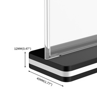 Étiquette horizontale personnalisée en forme de T en plastique pour carte de prix étiquette support de comptoir mini support d'affichage de signe transparent