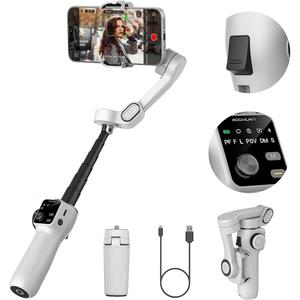 3-assige handheld gimbal telefoonstabilisator met verlengstok 8.0 anti-tril gezichtsvolging voor telefoon buitenopnames vlog - Product Image 3