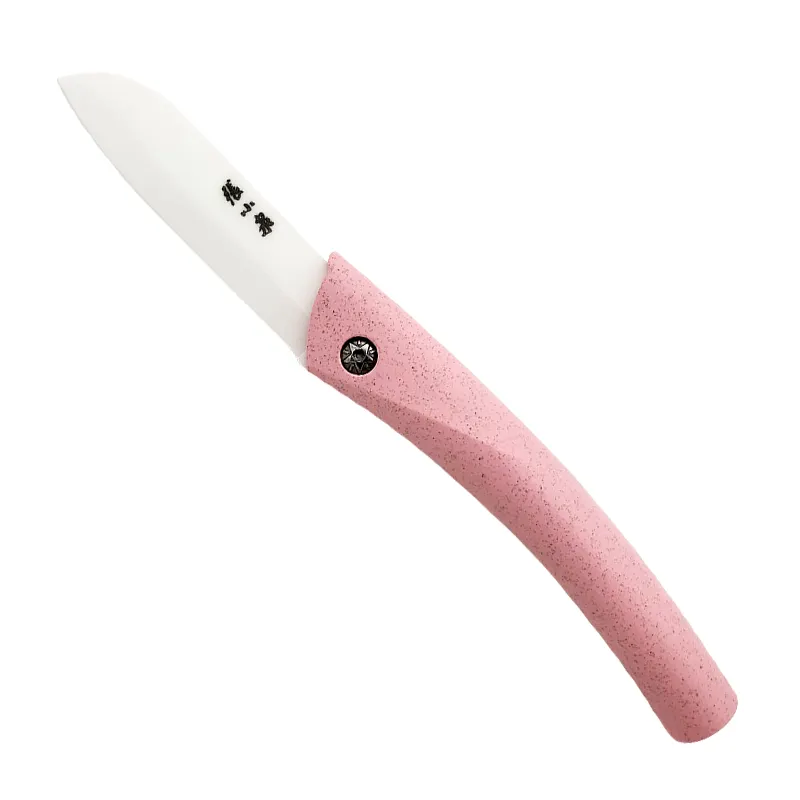 BSETONZON 3pcs coltello in ceramica pieghevole tagliente frutta taglierina portatile durevole strumento di taglio gadget per la casa per la cucina di casa colore casuale 