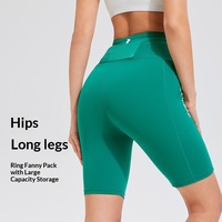 Shorts de sport taille haute moulants sans coutures en nylon et élasthanne pour femme avec taille élastique, idéaux pour le yoga, le cyclisme, la course à pied et le rehaussement des hanches