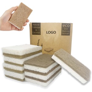 Éponge à vaisselle biodégradable en fibre de coco naturelle, durable, non-abrasive, pour le nettoyage de la cuisine - Product Image 1