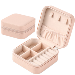 Low Cost Leather Portable Earrings, Earrings, Jewelry Gift <strong>Boxes</strong>, Necklaces, Rings, <strong>Storage</strong> Containers for Girls' Jewelry - Product Image 1