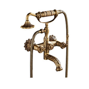 Wholesale Luxury Brass Thermostatic Shower Set Traditional Wall Mount Dual Handle Jet Ceramic Valve Hot/Cold Water Mixer 3-Year - Product Image 1