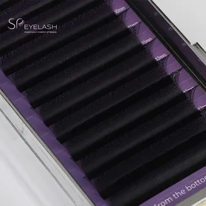 SP EYELASH Matte Black Cashmere Lash Extensions Volume Trays Korea Pbt Private Label Silk C D Curl 8mm 25mm Classic Lashes