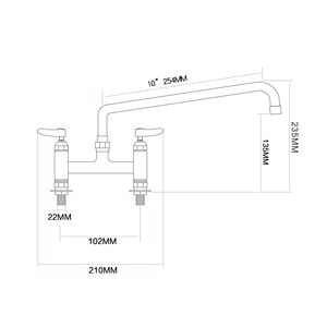 Grifo de Cocina Moderno de Doble Manija con Cuello de Cisne, Cuerpo de Latón Sólido de Alta Resistencia, Acabado Cromado para Espacios de Cocina Amplios - Product Image 2