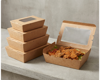 Boîte en papier kraft jetable avec fenêtre pour l'emballage de plats à emporter