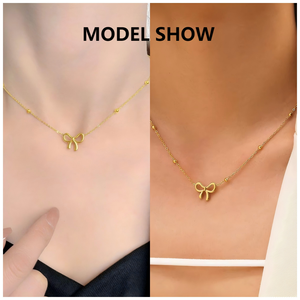 Großhandel Designer 18K Vergoldete Damen Edelstahl Schleifenknoten-Kette Anhänger Trendige Zahlen-Halskette - Product Image 3