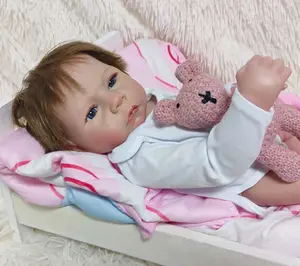 Vendita calda realistico 18 pollici neonato fatto a mano realistico realistico pieno Silicone vinile Reborn Baby Doll regali per ragazzo