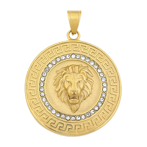 Collier Pendentif Tête de Lion Hip Hop en Acier Inoxydable Étanche avec Zircons Cubiques, Bijoux de Mode pour Hommes et Femmes, Vente en Gros - Product Image 4