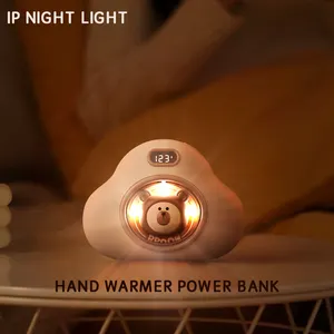Cloud penghangat tangan power bank, penghangat tangan mini desain lampu malam lucu pengisian daya tipe-c 8 jam 3 gigi pengaturan suhu