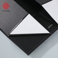 Vente en gros de grandes boîtes d'emballage pliantes à fermeture magnétique noire et violette Baoren Coffrets cadeaux en carton rigide au design unique