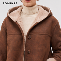 Veste en fausse fourrure de daim de luxe de haute qualité pour hommes et femmes, chaudue, style chasse, avec capuche, pour l'hiver, manteau de terrain doux, vêtement d'extérieur pour l'automne