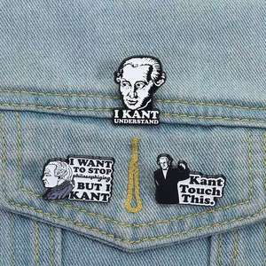 Broche Portrait penseur classique Emmanuel <span class=keywords><strong>Kant</strong></span> broche <span class=keywords><strong>de</strong></span> <span class=keywords><strong>philosophie</strong></span> pour les festivités du nouvel an ange croix accessoire <span class=keywords><strong>de</strong></span> mode pour - Product Image 2