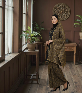 Kilang OEM, production sur mesure de kebaya songket décontractée et respirante pour femmes avec pukal - Marque privée exclusive - Product Image 1