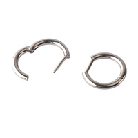 Boucles d'oreilles créoles en titane F136 en forme de D, aiguille droite, légères, élégantes, unisexe, pour usage quotidien, bijoux de piercing d'oreille